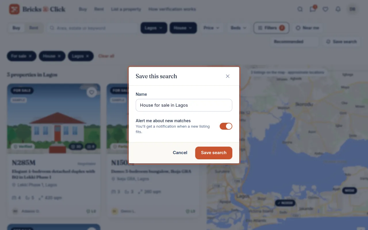 The Save this search dialog